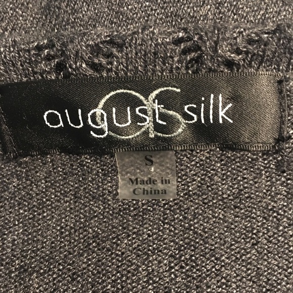 August Silk - Light weight lace knit cowl neck with lace knit sleeve cuffs. - Picture 11 of 11